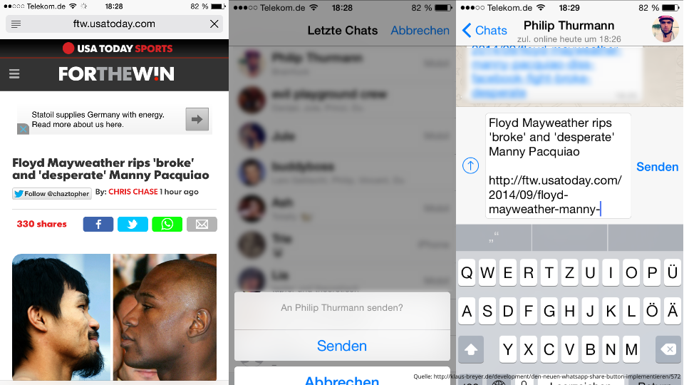Implement the WhatsApp Share Button in HTML