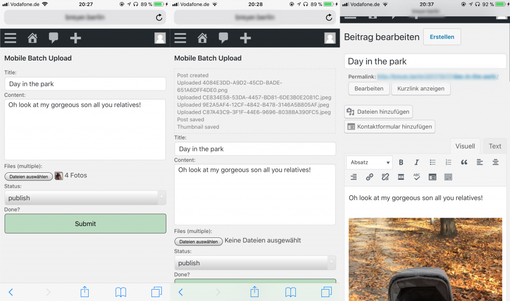 mobile batch upload - Wordpress Plugin