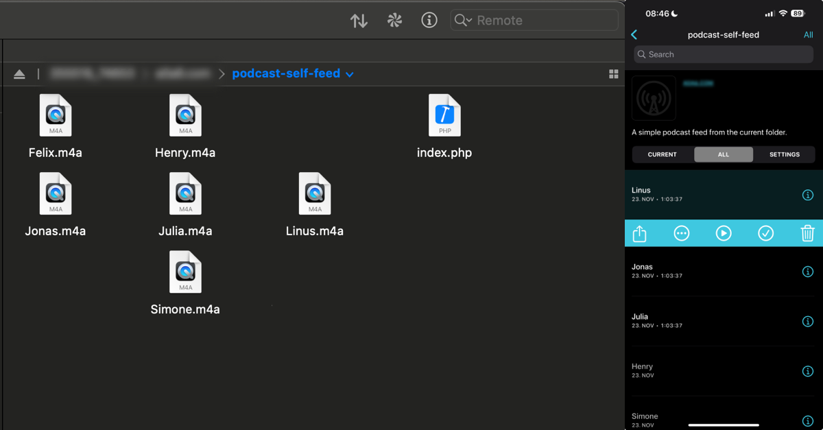 Folder Feeder: Personal Adhoc Podcast Hosting