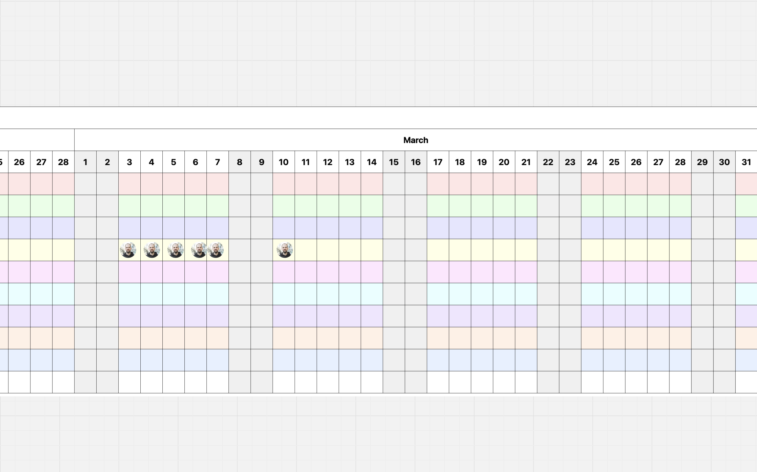 Whole Year Calendar For Online Whiteboards