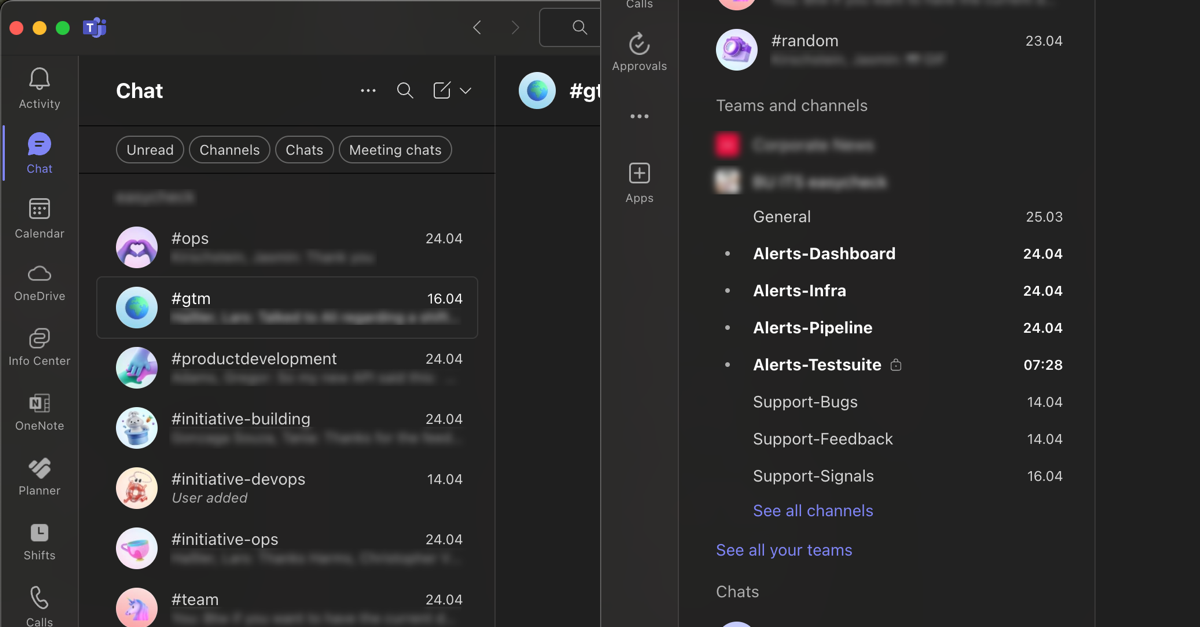 Group chats vs channels in MS Teams